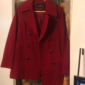 London Fog Red Pea Coat